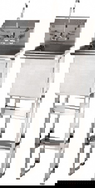 Utility Sink: Manual Faucet, 304 Stainless Steel